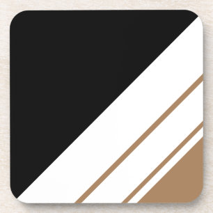 Posavasos Fun Sporty Black Brown Slant Carreras Stripes