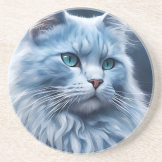 Posavasos Funda de teléfono artística de gato blanco elegant