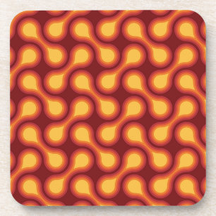 Posavasos Funky Círculo gráfico de metal de los años 1970 Ba
