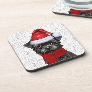 Posavasos Funny Affenpinscher Dog Woof Word Art Holiday