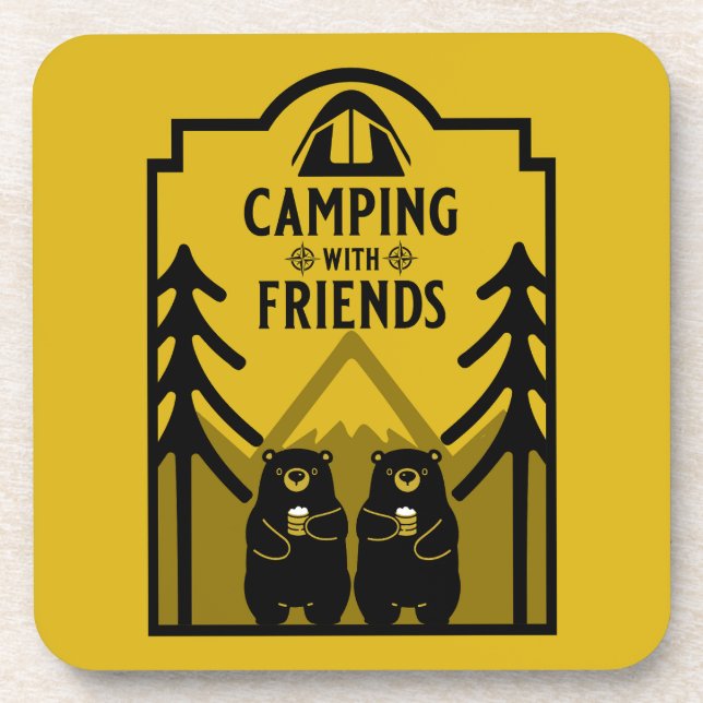 Posavasos Funny Bear Camp Adventure Canada (Frente)