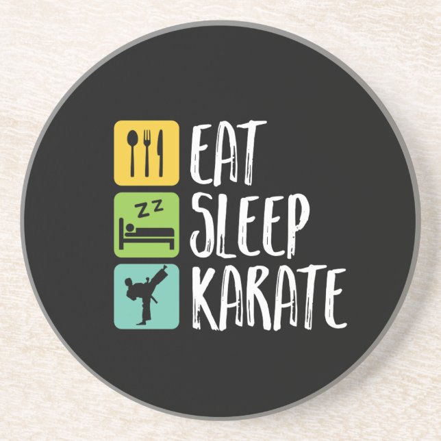 Posavasos Funny Black Belt Martial Arts Come Sleep Karate (Frente)