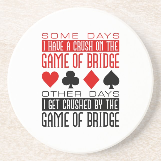 Posavasos Funny Bridge Player Club aplastado juego de Bridge (Frente)