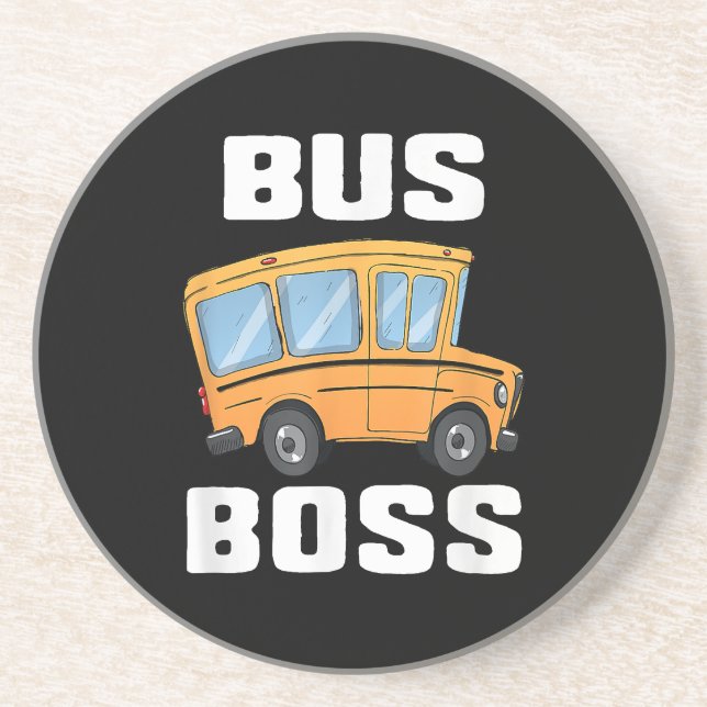 Posavasos Funny Bus Boss School Bus Driver (Frente)