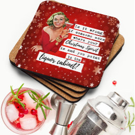 Posavasos Funny Christmas Coaster Best Friend Liquor Cabinet