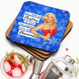 Posavasos Funny Christmas Coaster Retro Best Friend Diamonds