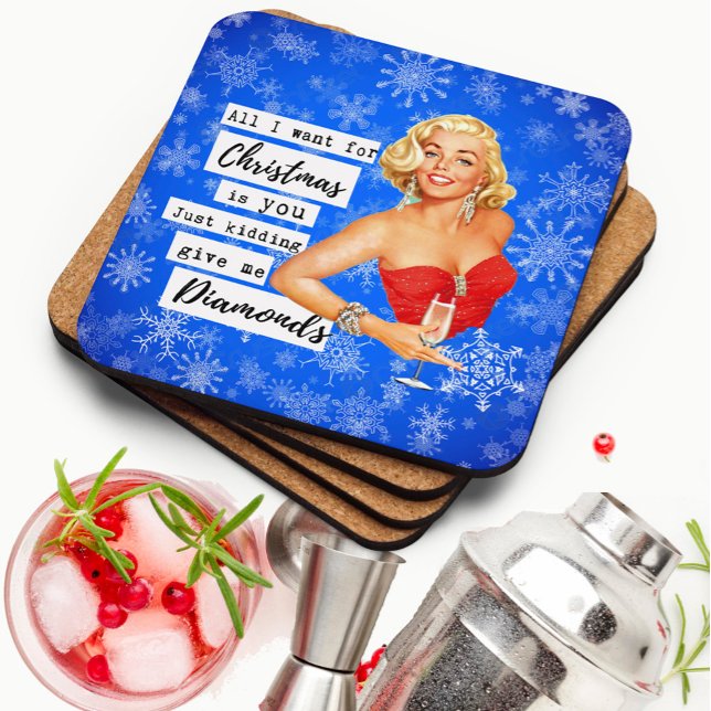Posavasos Funny Christmas Coaster Retro Best Friend Diamonds (Subido por el creador)