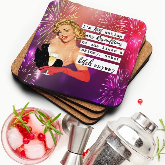 Posavasos Funny Christmas Coaster Retro Best Friend NYE (Subido por el creador)