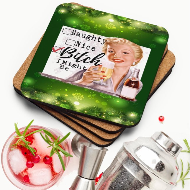 Posavasos Funny Christmas Coaster Retro Best Friend Santa (Subido por el creador)