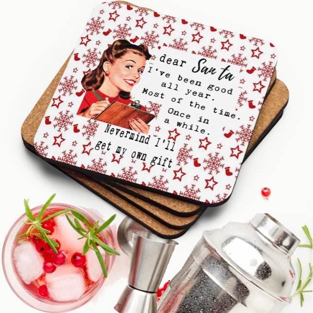 Posavasos Funny Christmas Coaster Retro Gift Best Friend (Subido por el creador)