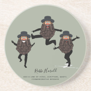 Posavasos FUNNY Dancing RABBI personalizado con texto