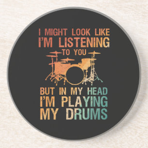 Posavasos Funny Drummer Art Para Hombres Mujeres Reproductor