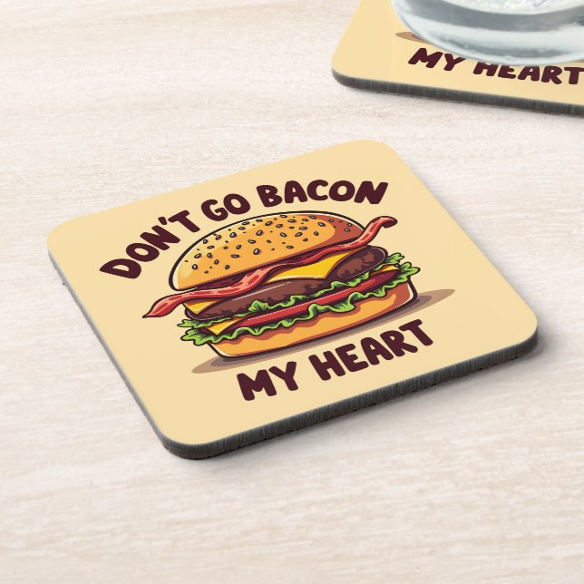 Posavasos Funny Food Pun Bacon Lover Cheeseburger Design (Lado Izquierdo)