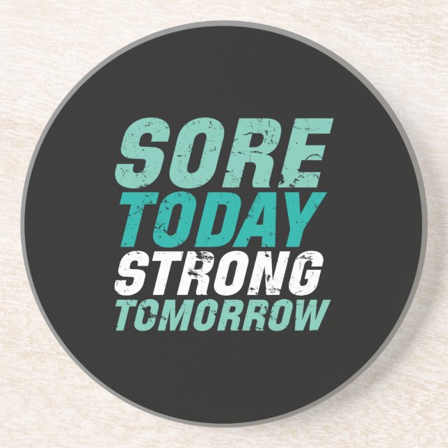 Posavasos Funny Gym Fitness Sore Hoy Fuerte Mañana (Frente)