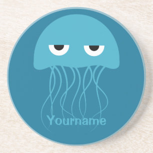 Posavasos Funny Monograma personalizado de medusas