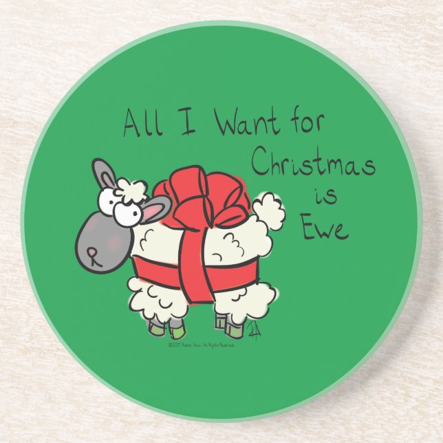 Posavasos Funny Personalizado de Navidades de Holiday Cute S (Frente)