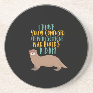 Posavasos Funny Personalizado de Otter confundido con castor