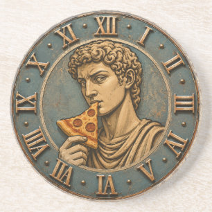 Posavasos Funny Pizza David Renaissance Art Parody Kitchen