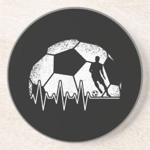 Posavasos Funny Soccer Heartbeat Soccer Player