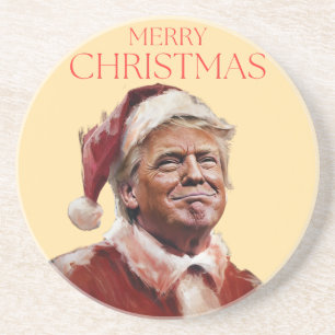 Posavasos Funny tarjeta de Navidades de Trump Santa Claus