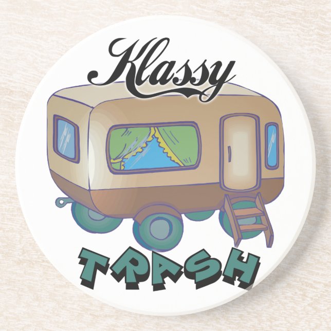 Posavasos Funny Trailer Park Sandstone Coaster (Frente)