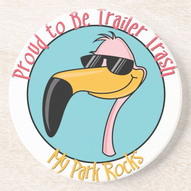 Posavasos Funny Trailer Park Sandstone Coaster (Frente)