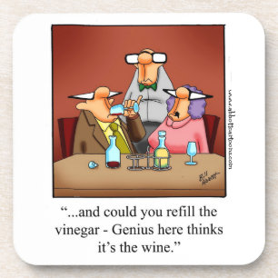 Posavasos Funny Wine Humor Coaster Set