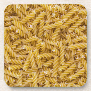 Posavasos Fusilli pasta macro como fondo