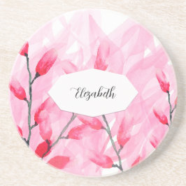 Posavasos Fusión Acuarela Rosa Floral Monogramada