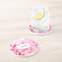 Posavasos Fusión Acuarela Rosa Floral Monogramada