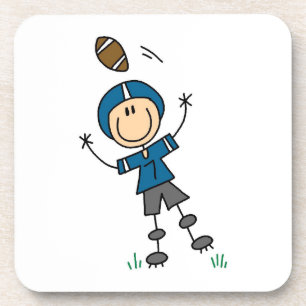 Posavasos Fútbol de Figuras de Palitos Azul