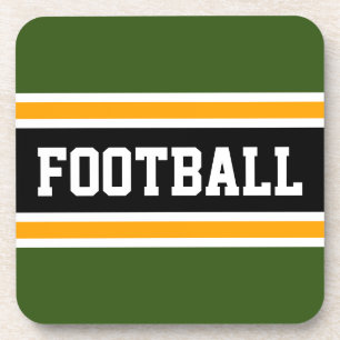 Posavasos FÚTBOL Negrita Atlética Verde Naranja Negro Rayas