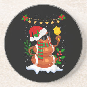 Posavasos Fútbol Snowman Santa Hat Feliz Navidad