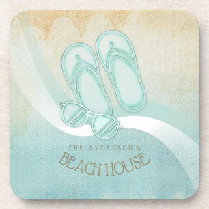 Posavasos Gafas de sol de Beach House y Flip Flops Aqua ID62