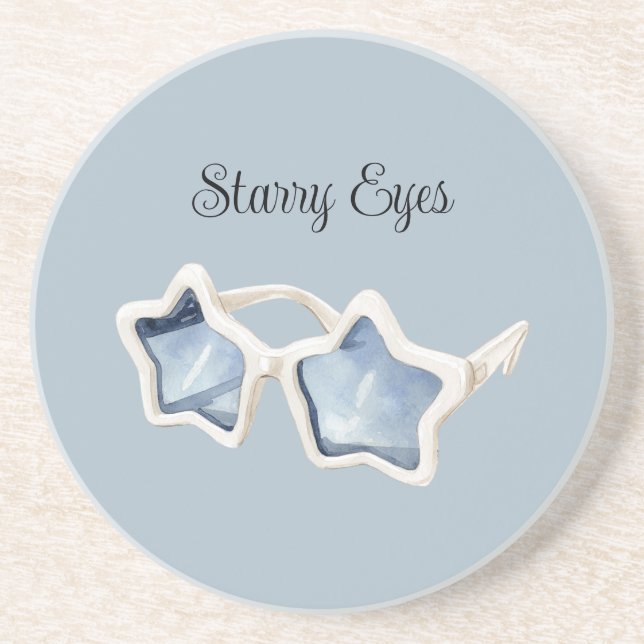 Posavasos Gafas de sol Estrella Azul Blanco (Frente)