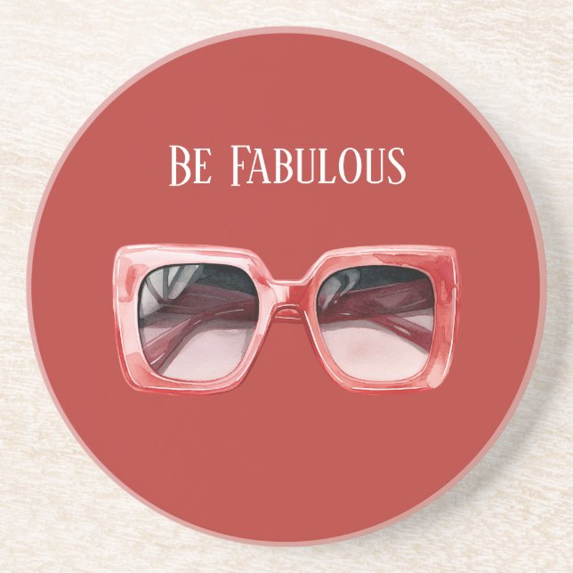 Posavasos Gafas de sol rojas fabulosas (Frente)