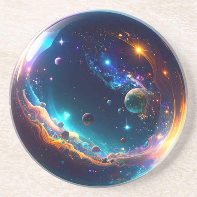 Posavasos Galaxia de burbujas cósmicas arte de fantasía (Frente)