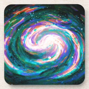 Posavasos Galaxia esmeralda y púrpura