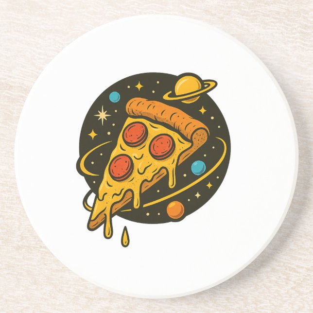 Posavasos Galaxia Pizza - Trozo cósmico de sabor (Frente)