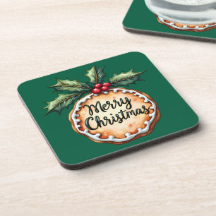 Posavasos Galleta de Navidad con bayas de acebo