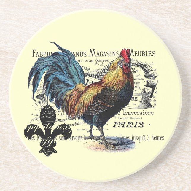 Posavasos Gallo del vintage (Frente)