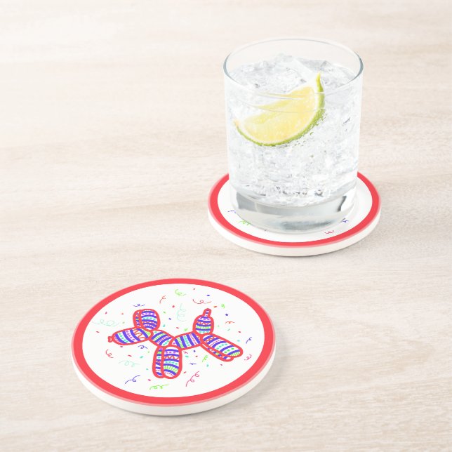 Posavasos Gallos de Fiesta de perro de globo (Lado)