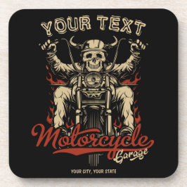 Posavasos Garaje para la tienda de motocicletas de Skeleton