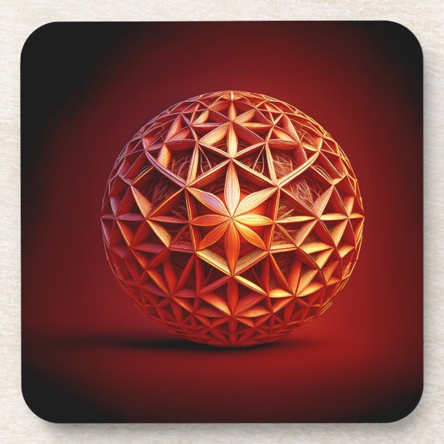 Posavasos Gasket Fractal Sierpinski Rojo (Frente)