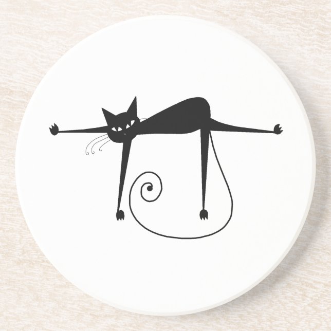Posavasos Gatito banal negro 8 (Frente)