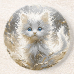 Posavasos Gatito blanco preciado