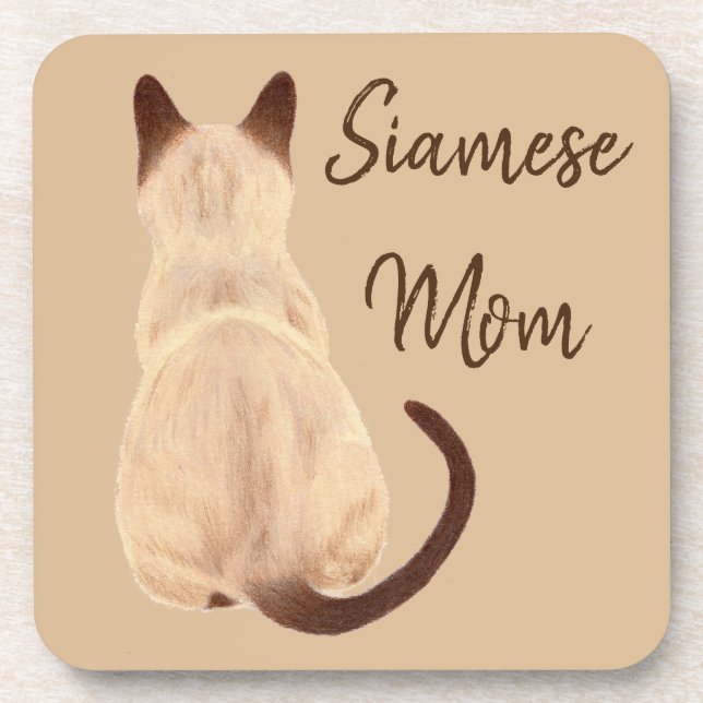 Posavasos Gatito de la mamá del gato siamés de Sasha que (Frente)
