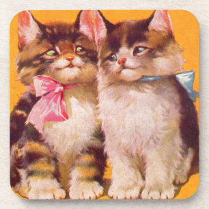 Posavasos gatitos adorables en la carroza de los años 1930