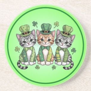 Posavasos Gatitos afortunados del día de San Patricio-47474