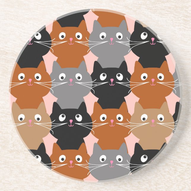 Posavasos Gatitos felinos lindos del gato (Frente)